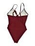 Unbranded Solid Burgundy One Piece Swimsuit Size S - photo 2