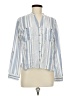 Guess 100% Viscose Stripes Blue 3/4 Sleeve Button-Down Shirt Size M - photo 1