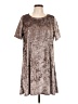 Pol 100% Polyester Metallic Brown Casual Dress Size L - photo 1
