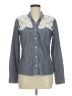 NaraCamicie Floral Blue Gray Long Sleeve Blouse Size 8 (III) - photo 1