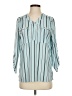 Adrienne Vittadini Stripes Blue 3/4 Sleeve Blouse Size S - photo 1