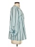 Adrienne Vittadini Stripes Blue 3/4 Sleeve Blouse Size S - photo 4