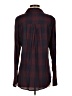 Tinsel 100% Rayon Plaid Burgundy Long Sleeve Button-Down Shirt Size S - photo 2