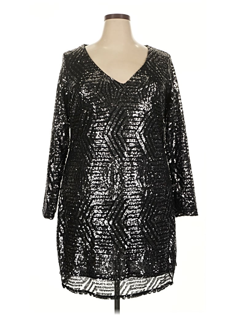 Pre-owned City Chic Cocktail Dress In Silver