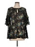 Lane Bryant 100% Polyester Black 3/4 Sleeve Blouse Size 14 - photo 1