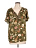 DR2 100% Polyester Floral Green Short Sleeve Blouse Size L - photo 1