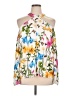 INC International Concepts 100% Polyester Floral Ivory Sleeveless Blouse Size XL - photo 1