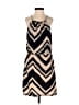 Teeze Me 100% Polyester Chevron-herringbone Tan Casual Dress Size 3 - photo 1