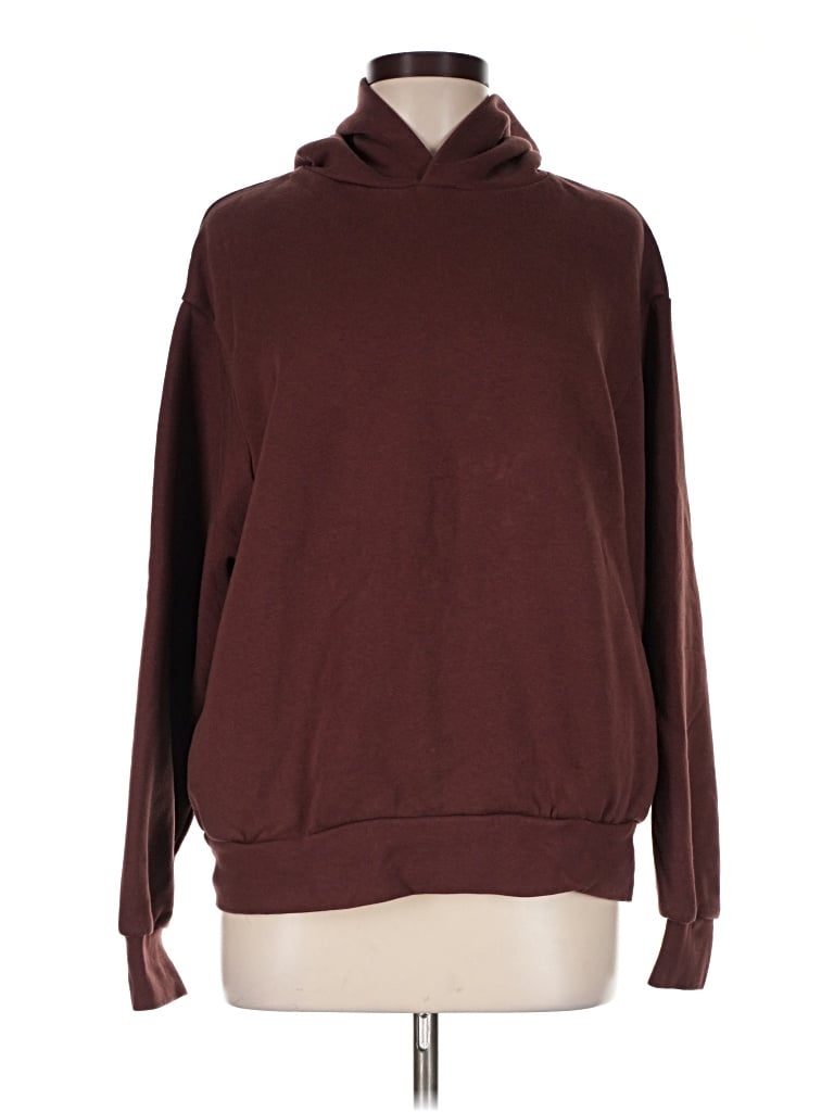 Pre-owned Zara Pullover Hoodie In Burgundy