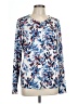 Lands' End 100% Cotton Floral Blue Pullover Sweater Size L (tall) - photo 1