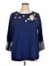 Quacker Factory Blue 3/4 Sleeve Blouse Size XL - photo 1