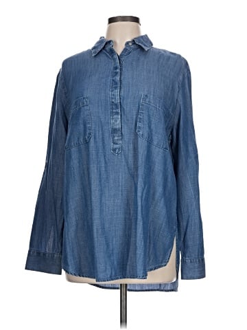 Ann Taylor LOFT Outlet Long Sleeve Button-Down Shirt (view 1)