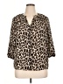 Vince Camuto 100% Polyester Animal Print Brown 3/4 Sleeve Blouse Size XL (estimated) - photo 1