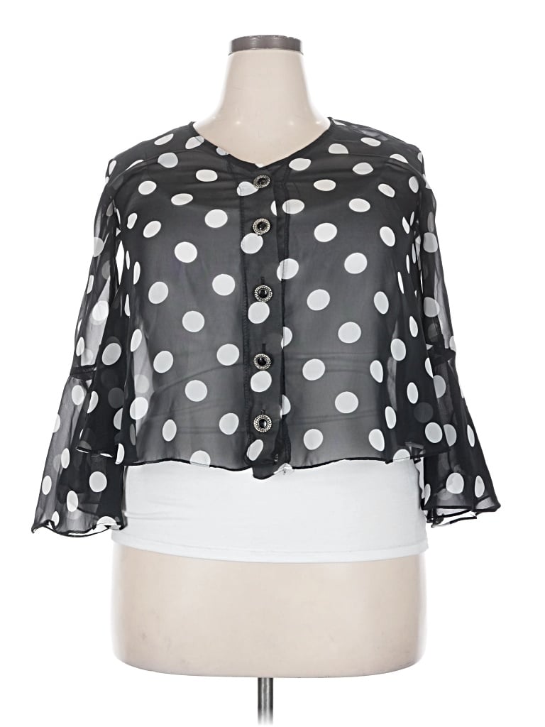 Pre-owned Assorted Brands Long Sleeve Blouse In Black