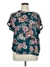 Maurices 100% Polyester Floral Teal Short Sleeve Blouse Size 0X - photo 1