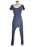 Blush Solid Blue Jumpsuit Size L - photo 2