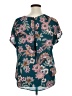 Maurices 100% Polyester Floral Teal Short Sleeve Blouse Size 0X - photo 2