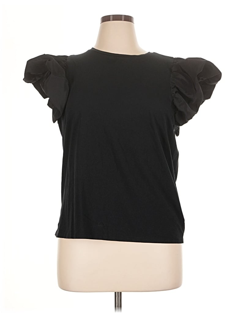 Pre-owned Express Short Sleeve Top Black Sweetheart Neckline Tops