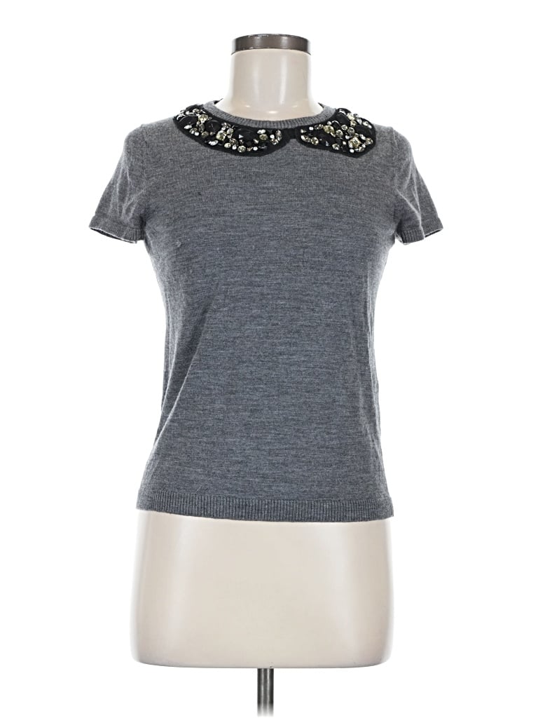 Pre-owned Ann Taylor Short Sleeve T-shirt In Gray