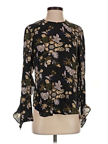 A.L.C. Long Sleeve Silk Top (view 1)