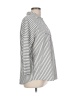 Chico's Stripes Silver 3/4 Sleeve Button-Down Shirt Size Lg (2) - photo 4