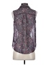 AB Studio Floral Blue Sleeveless Button-Down Shirt Size XS - photo 2