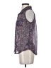 AB Studio Floral Blue Sleeveless Button-Down Shirt Size XS - photo 5