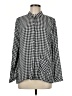 J.Jill 100% Viscose Checkered-gingham Black Long Sleeve Button-Down Shirt Size Med Petite - photo 1