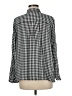 J.Jill 100% Viscose Checkered-gingham Black Long Sleeve Button-Down Shirt Size Med Petite - photo 2