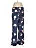 Ann Taylor LOFT 100% Polyester Floral Blue Casual Pants Size 12 - photo 2