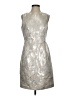 Trina Turk 100% Polyester Metallic Silver Cocktail Dress Size 4 - photo 1