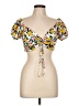 New Look 100% Rayon Yellow Short Sleeve Blouse Size L - photo 1