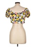 New Look 100% Rayon Yellow Short Sleeve Blouse Size L - photo 2