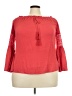 L Love 100% Rayon Red 3/4 Sleeve Blouse Size XXL - photo 1