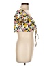 New Look 100% Rayon Yellow Short Sleeve Blouse Size L - photo 4