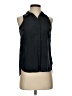 Ann Taylor Black Sleeveless Button-Down Shirt Size 0 - photo 1