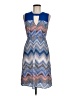 BCBGMAXAZRIA 100% Polyester Chevron-herringbone Blue Cocktail Dress Size 6 - photo 1