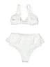 Shein Solid White Two Piece Swimsuit Size S - photo 2