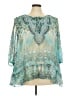 Style&Co 100% Polyester Teal 3/4 Sleeve Blouse Size 3X - photo 1