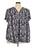 Torrid 100% Polyester Chevron-herringbone Purple Short Sleeve Blouse Size 3X Plus (3) - photo 1