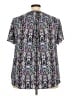 Torrid 100% Polyester Chevron-herringbone Purple Short Sleeve Blouse Size 3X Plus (3) - photo 2