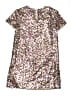 Gap 100% Polyester Metallic Silver Pink Dress Size 14 - 15 - photo 2
