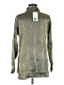 Jaclyn Smith Metallic Green Gold Long Sleeve Button-Down Shirt Size 8 - photo 2