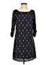 Pink Owl 100% Polyester Print Black Casual Dress Size S - photo 1