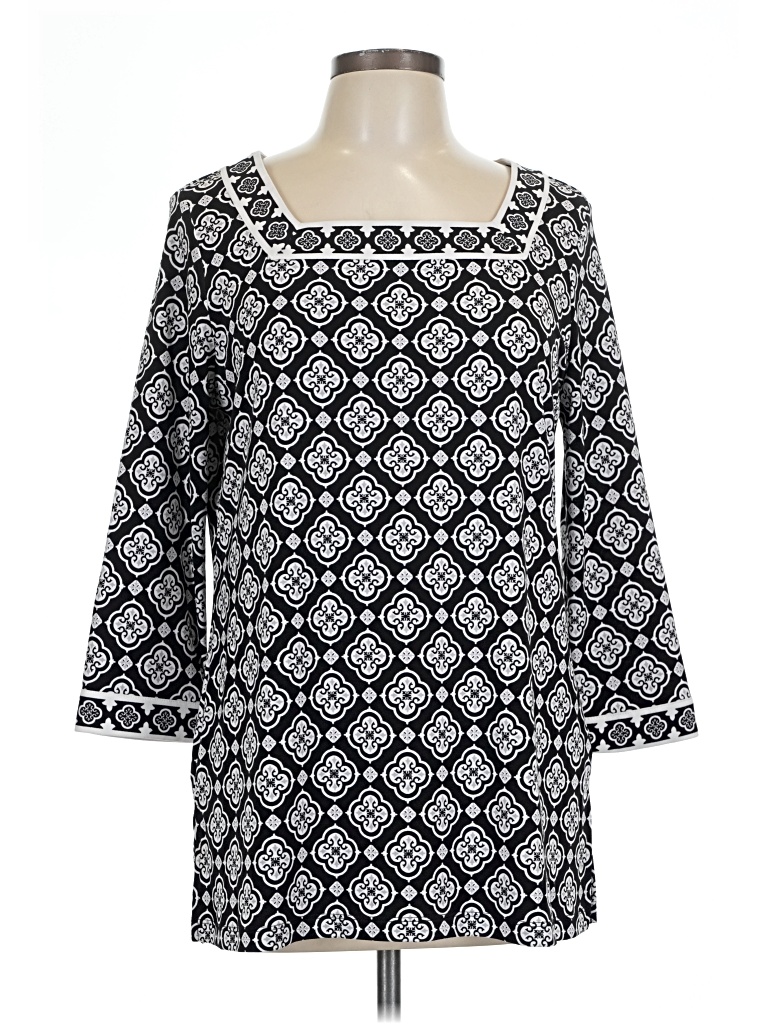 Magnolia Grace 3/4 Sleeve Blouse In Black
