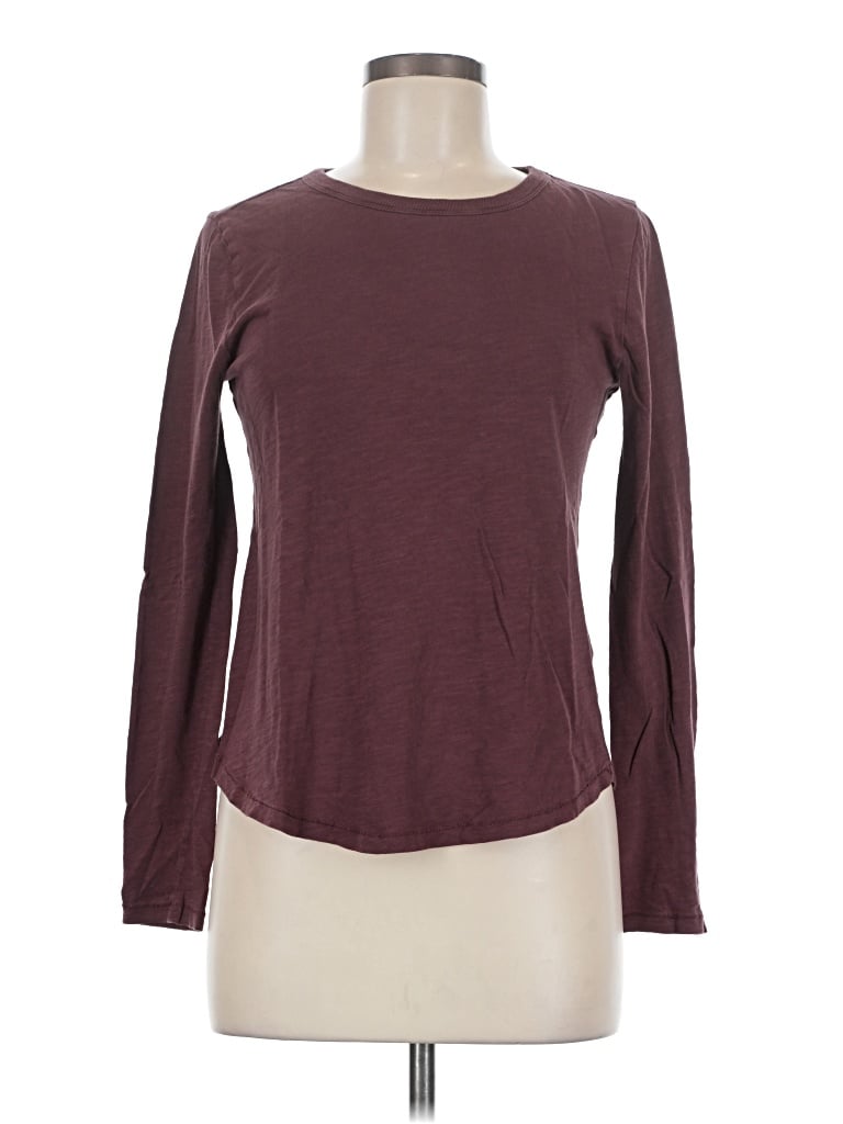 Pre-owned Madewell Long Sleeve T-shirt In Burgundy