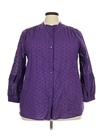 Lane Bryant 3/4 Sleeve Button-Down Shirt (view 1)