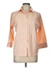 Eddie Bauer 100% Cotton Stripes Orange 3/4 Sleeve Button-Down Shirt Size L - photo 1