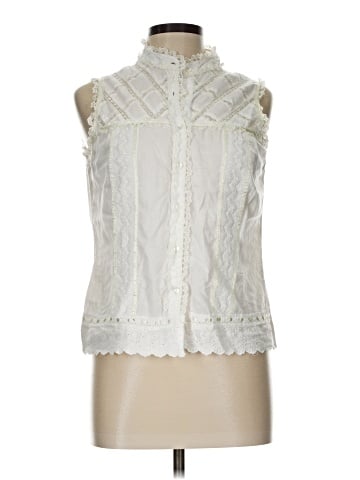 Zara Basic Sleeveless Button-Down Shirt (view 1)