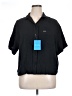 Columbia Solid Black Short Sleeve Button-Down Shirt Size 1X Petite - photo 1